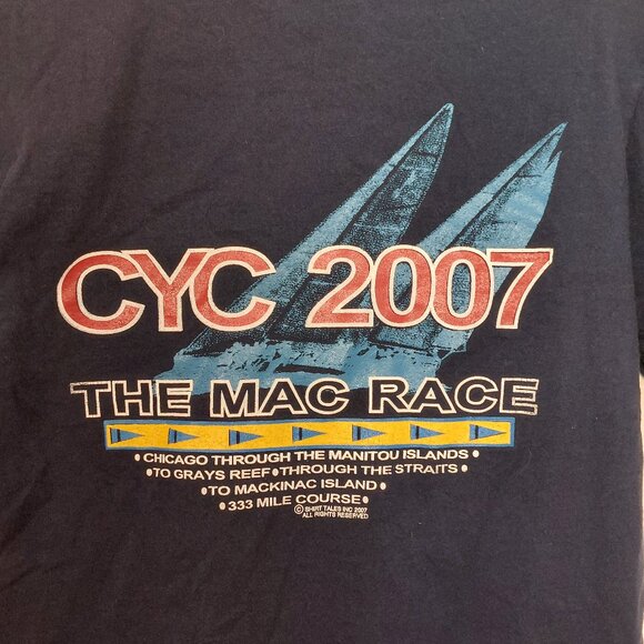 Vintage CYC 2007 The Mac Race Sailboat Souvenir Race T-Shirt Size Small - Picture 3 of 4
